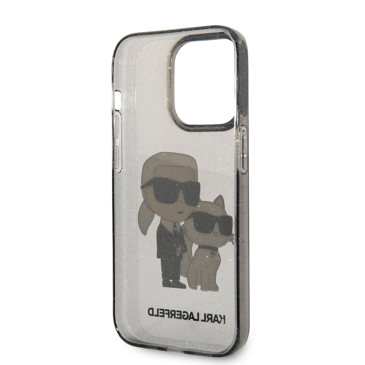 Apple iPhone 14 Pro Max Kılıf Karl Lagerfeld Transparan Simli K&C Dizayn Kapak Renksiz