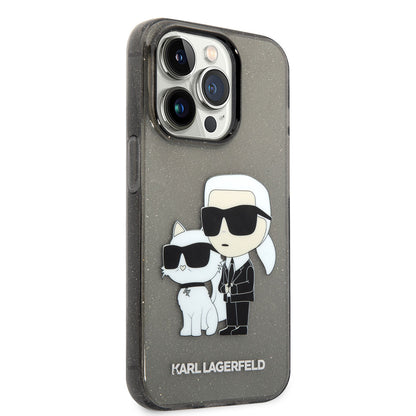 iPhone 14 Pro Max Kılıf Karl Lagerfeld Transparan Simli K&C Dizayn Kılıf