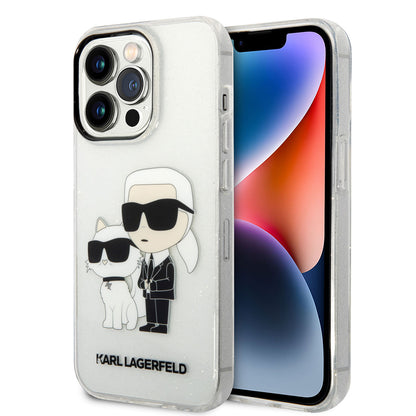 iPhone 14 Pro Max Kılıf Karl Lagerfeld Transparan Simli K&C Dizayn Kılıf