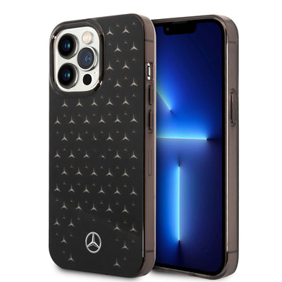 Apple iPhone 14 Pro Max Kılıf Mercedes Benz Transparan Yıldızlı Dizayn Kapak Mavi