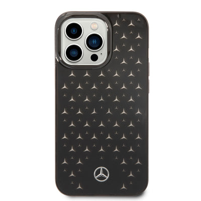 Apple iPhone 14 Pro Max Kılıf Mercedes Benz Transparan Yıldızlı Dizayn Kapak Mavi