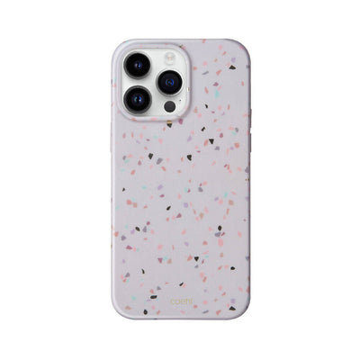 Apple iPhone 14 Pro Max Kılıf Mozaik Desenli Coehl Terrazzo Kapak Gri