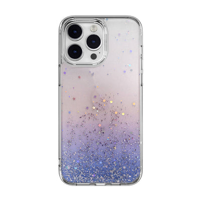 Apple iPhone 14 Pro Max Kılıf Parlayan Simli Şeffaf Lisanslı Switcheasy Starfield Kapak Renksiz