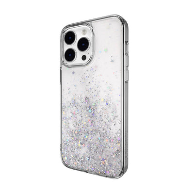 Apple iPhone 14 Pro Max Kılıf Parlayan Simli Şeffaf Lisanslı Switcheasy Starfield Kapak Colorful