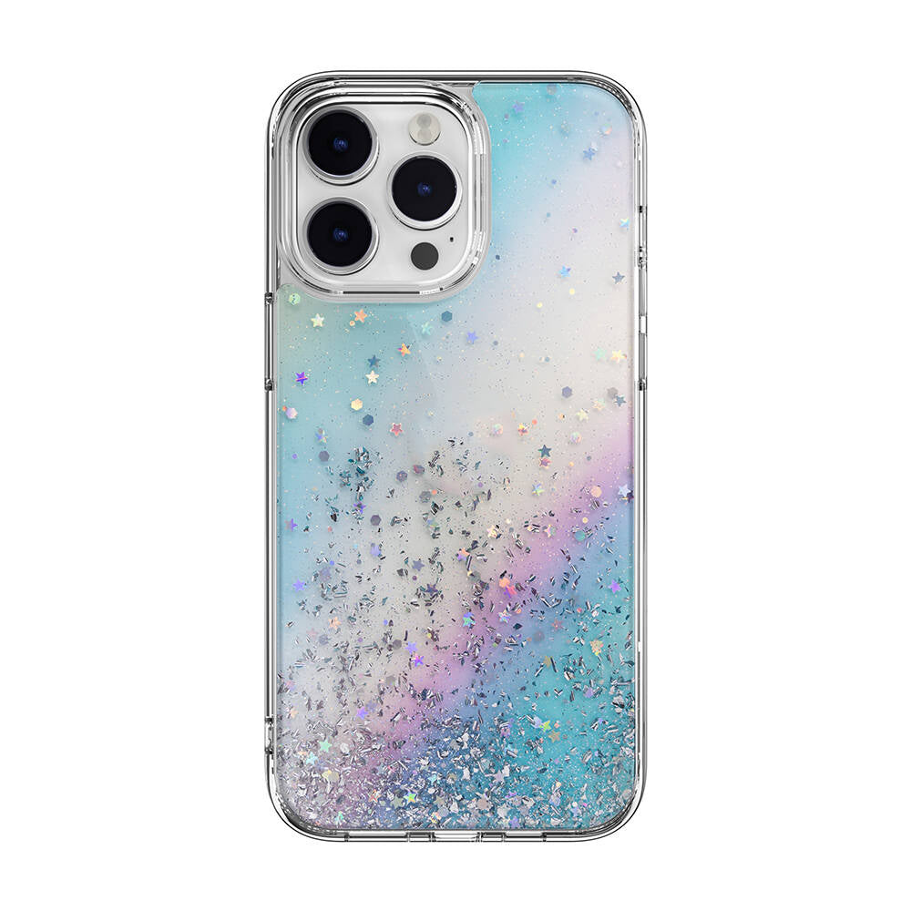 iPhone 14 Pro Max Kılıf Parlayan Simli Şeffaf Lisanslı Switcheasy Starfield Kılıf