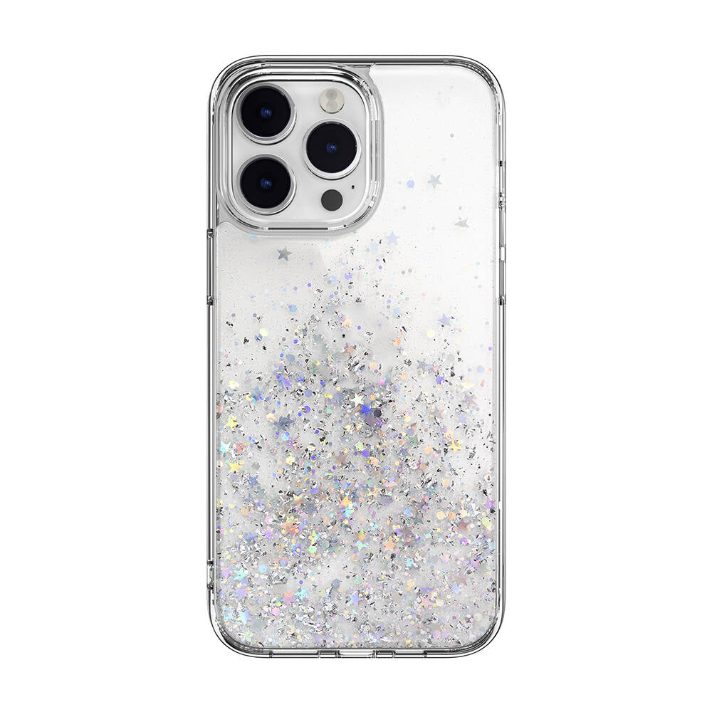 iPhone 14 Pro Max Kılıf Parlayan Simli Şeffaf Lisanslı Switcheasy Starfield Kılıf