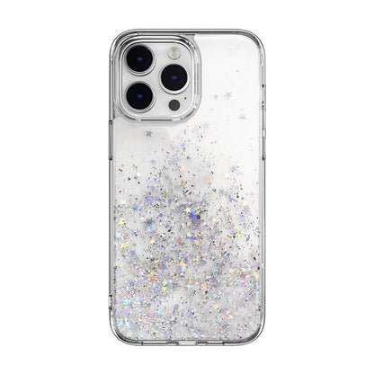 iPhone 14 Pro Max Kılıf Parlayan Simli Şeffaf Lisanslı Switcheasy Starfield Kılıf