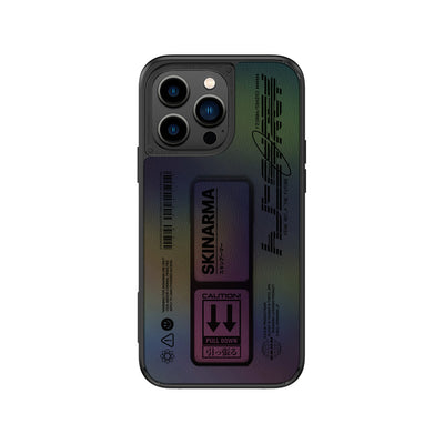 Apple iPhone 14 Pro Max Kılıf SkinArma Holografik Tasarımlı Standlı Deri Görünümlü Kira Kobai Kapak Colorful