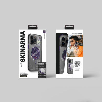 Apple iPhone 14 Pro Max Kılıf SkinArma Şeffaf Airbag Tasarımlı Magsafe Şarj Özellikli Shorai Kapak Mor