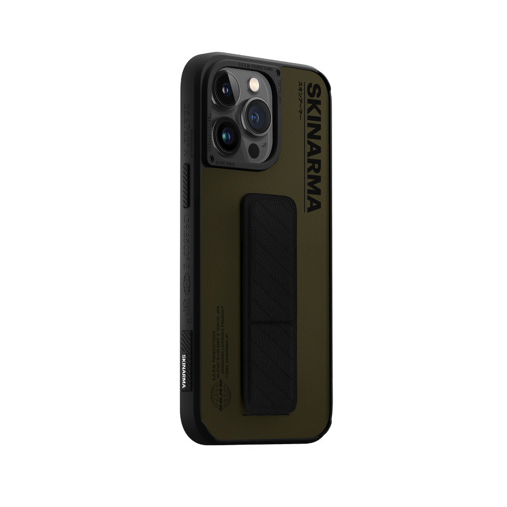 Apple iPhone 14 Pro Max Kılıf SkinArma Standlı Deri Görünümlü Gyo Kapak Mavi