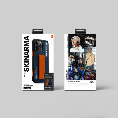 Apple iPhone 14 Pro Max Kılıf SkinArma Standlı Deri Görünümlü Gyo Kapak Mavi