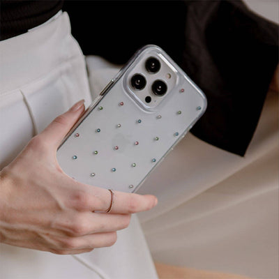 Apple iPhone 14 Pro Max Kılıf Tektaş Desenli Coehl Solitaire Kapak Renksiz