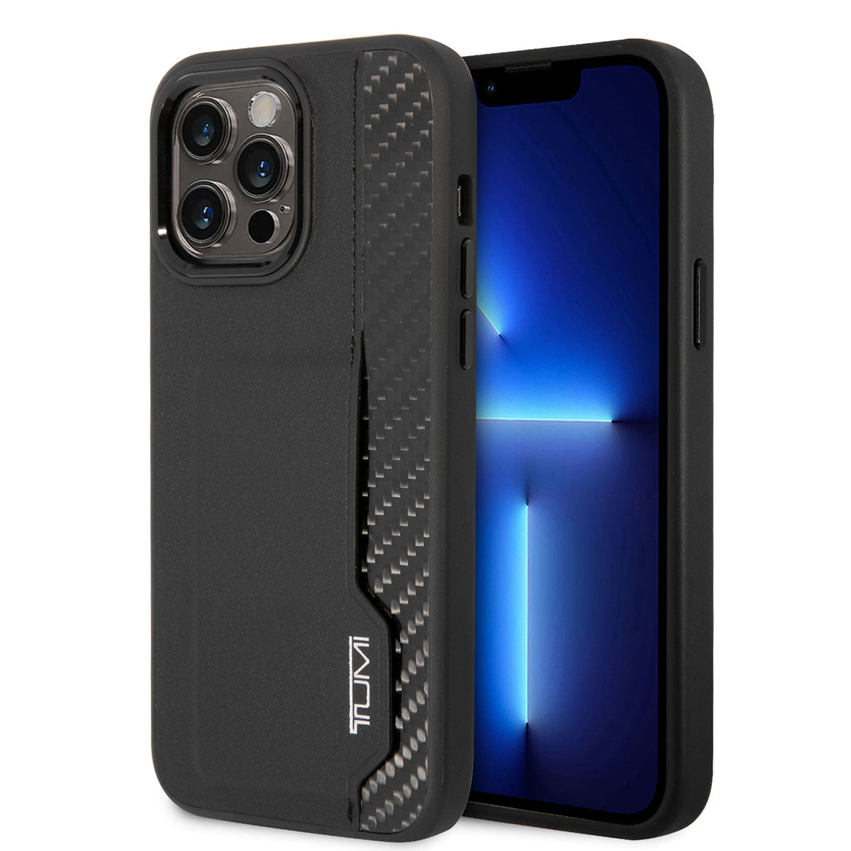 iPhone 14 Pro Max Kılıf TUMI Deri Ve Hakiki Alüminyum Kartlıklı Dizayn Kılıf
