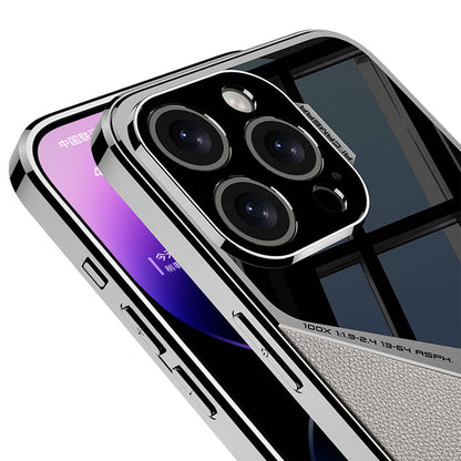 iPhone 14 Pro Max Kılıf Ultra İnce Kamera Korumalı PC + Deri Arka Yüzey Zore X-Pro Kılıf