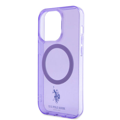 Apple iPhone 14 Pro Max Kılıf U.S. POLO ASSN. Magsafe Şarj Özellikli Transparan Tasarım Kapak Mavi