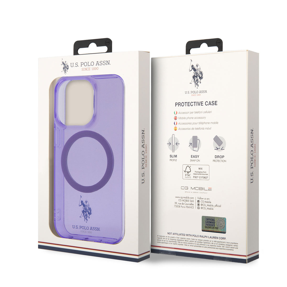 Apple iPhone 14 Pro Max Kılıf U.S. POLO ASSN. Magsafe Şarj Özellikli Transparan Tasarım Kapak Mavi