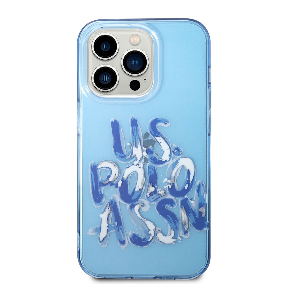 Apple iPhone 14 Pro Max Kılıf U.S. POLO ASSN. Renkli Grafiti Baskılı Dizayn Kapak Mavi