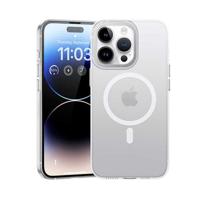 Apple iPhone 14 Pro Max Kılıf Wireless Şarj Destekli Benks Magnetik Haze Kapak Derin Mor