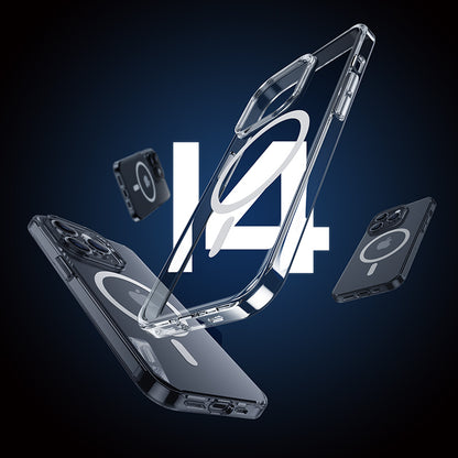 iPhone 14 Pro Max Kılıf Wireless Şarj Destekli Benks Yeni Magnetik Crystal PC Kılıf