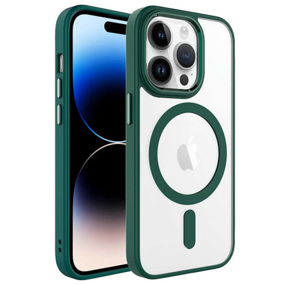 iPhone 14 Pro Max Kılıf Wireless Şarj Özellikli Zore Krom M-safe Silikon Kılıf