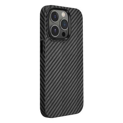 iPhone 14 Pro Max Kılıf Wiwu Karbon Fiber Görünümlü M-safe Wireless Şarj Özellikli Kabon Kılıf
