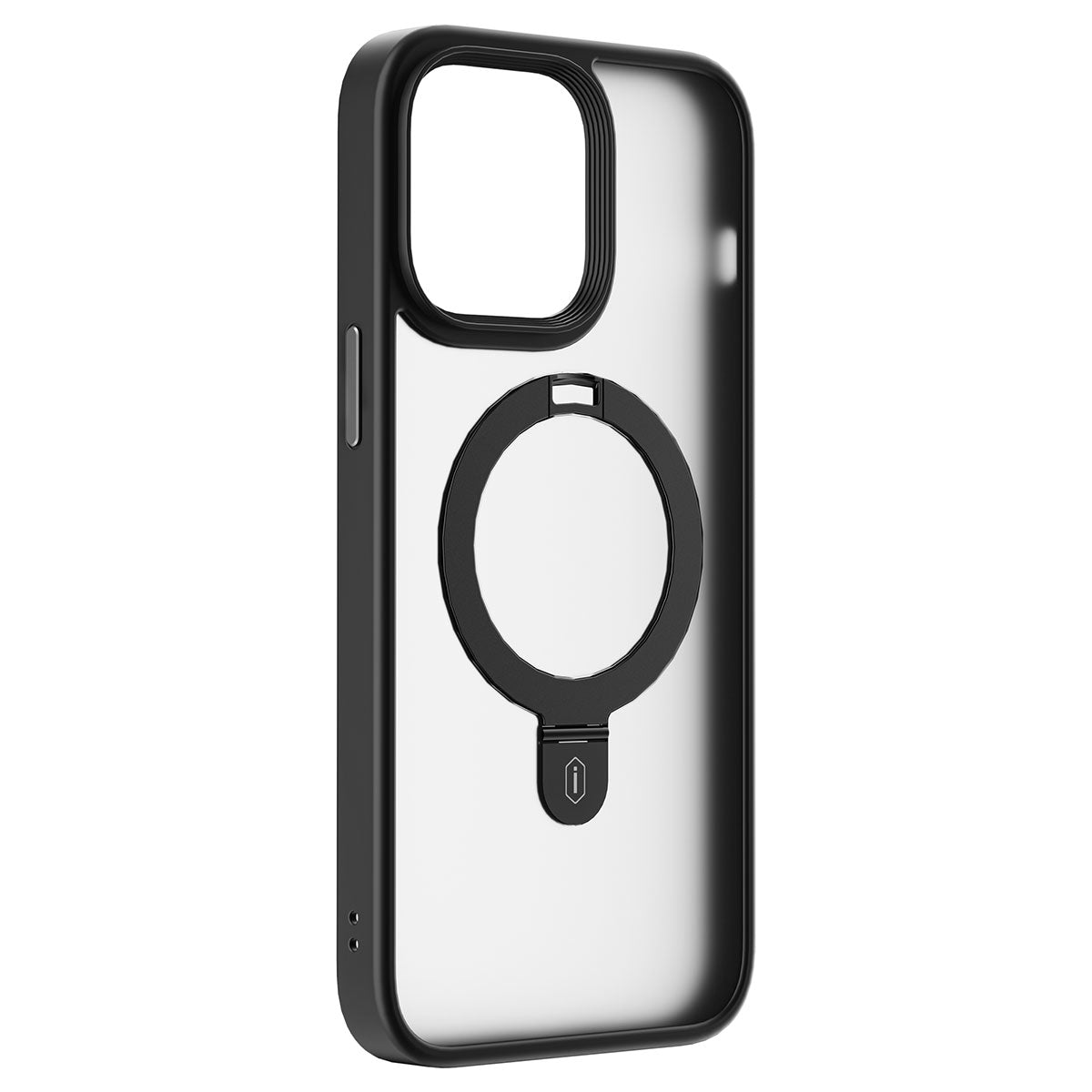 Apple iPhone 14 Pro Max Kılıf Wiwu ZMM-010 Magsafe Şarj Özellikli Parmak İzi Bırakmayan Mat Transparan Standlı Kapak Derin Mor