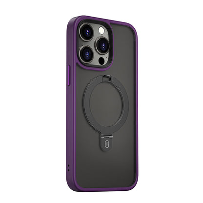 iPhone 14 Pro Max Kılıf Wiwu ZMM-010 M-safe Şarj Özellikli Parmak İzi Bırakmayan Mat Transparan Standlı Kılıf