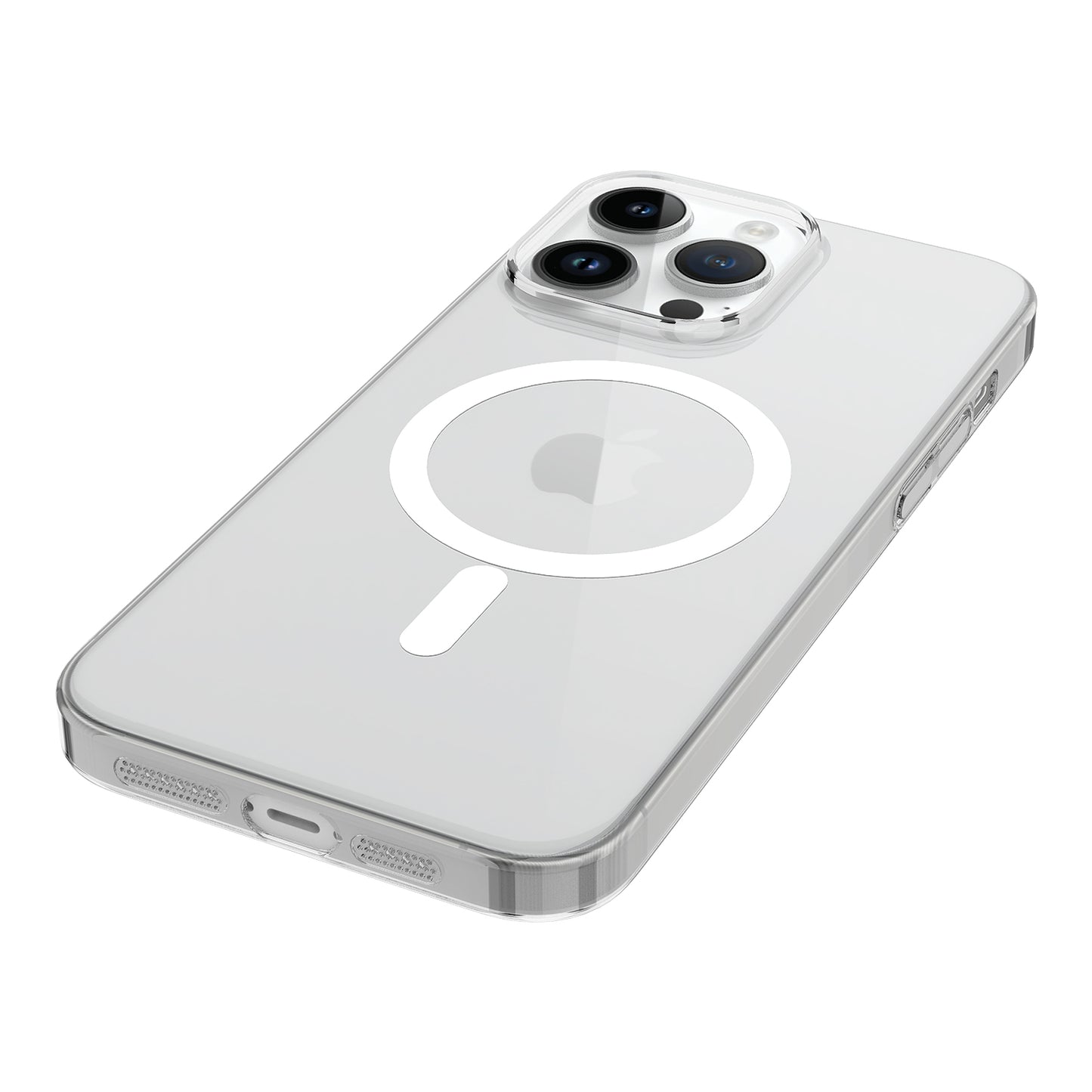 iPhone 14 Pro Max Kılıf Zore Wireless Şarj Özellikli Şeffaf Tek Kamera Çerçeveli Porto Kılıf