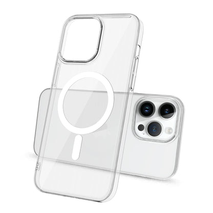 iPhone 14 Pro Max Kılıf Zore Wireless Şarj Özellikli Şeffaf Tek Kamera Çerçeveli Porto Kılıf