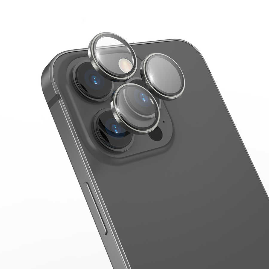 Apple iPhone 14 Pro Wiwu Lens Guard Metal Kamera Lens Koruyucu Siyah