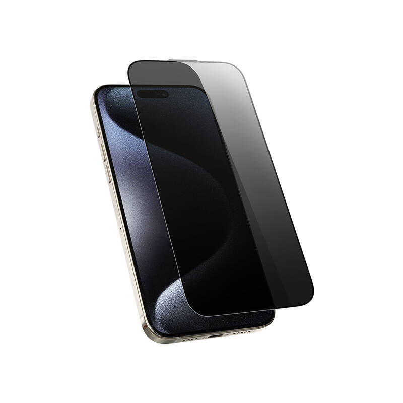 Apple iPhone 14 Pro Wiwu Wi-SQ009 Easy Install iPrivacy 360° Anti-Peep Oleofobik Temperli Cam Ekran Koruyucu + Kolay Uygulama Aparatlı Siyah