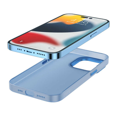 Apple iPhone 14 Wiwu Frosted Magnetic Buzlu Sert PC Kapak Mavi