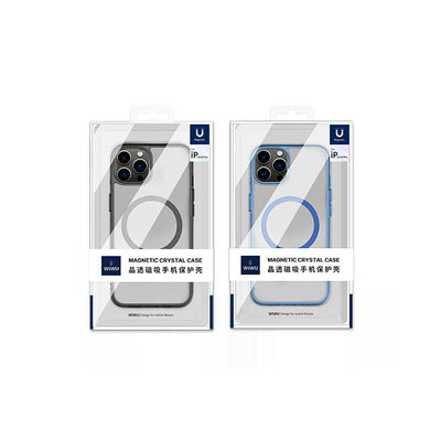 Apple iPhone 14 Wiwu Magsafe Şarj Özellikli Lens Korumalı Şeffaf Silikon Kapak Siyah