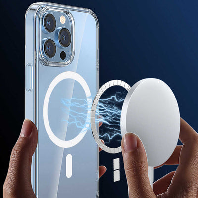Apple iPhone 14 Wiwu Magsafe Şarj Özellikli Lens Korumalı Şeffaf Silikon Kapak Siyah