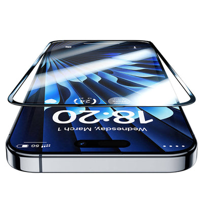 Apple iPhone 15 Benks Glass Warrior Safir Coating Ekran Koruyucu + Kolay Uygulama Aparatlı Siyah