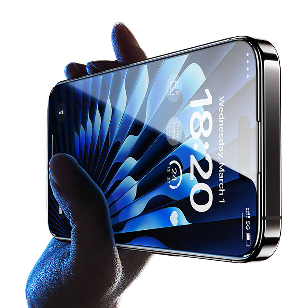 Apple iPhone 15 Benks Glass Warrior Safir Coating Ekran Koruyucu + Kolay Uygulama Aparatlı Siyah