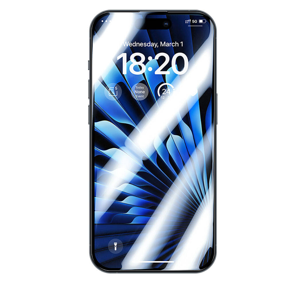 Apple iPhone 15 Benks Glass Warrior Safir Coating Ekran Koruyucu + Kolay Uygulama Aparatlı Siyah