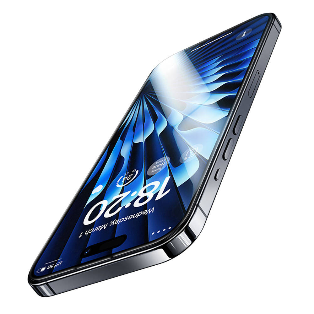 Apple iPhone 15 Benks Glass Warrior Safir Coating Ekran Koruyucu + Kolay Uygulama Aparatlı Siyah