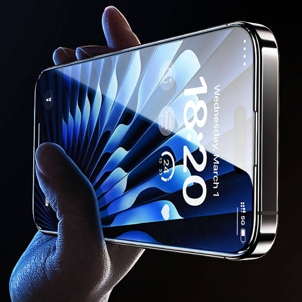 Apple iPhone 15 Benks Glass Warrior Safir Coating Ekran Koruyucu + Kolay Uygulama Aparatlı Siyah