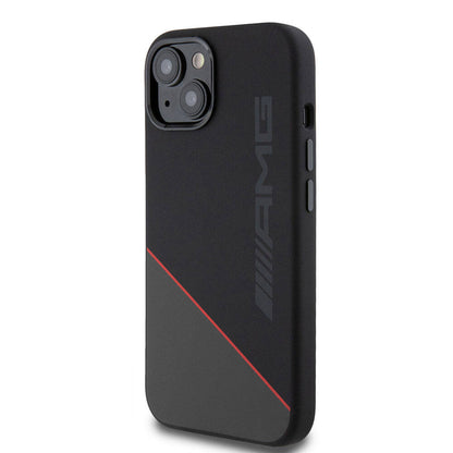 iPhone 15 Kılıf AMG Orjinal Lisanslı M-safe Şarj Özellikli Silikon Kırmızı Çizgili Kılıf