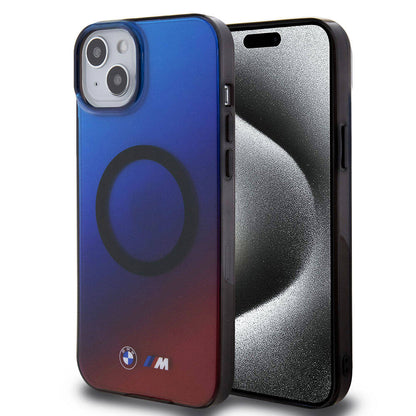 iPhone 15 Kılıf BMW M-safe Şarj Özellikli Transparan Renk Geçişli Dizayn Orjinal Lisanslı Kılıf