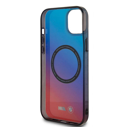 iPhone 15 Kılıf BMW M-safe Şarj Özellikli Transparan Renk Geçişli Dizayn Orjinal Lisanslı Kılıf