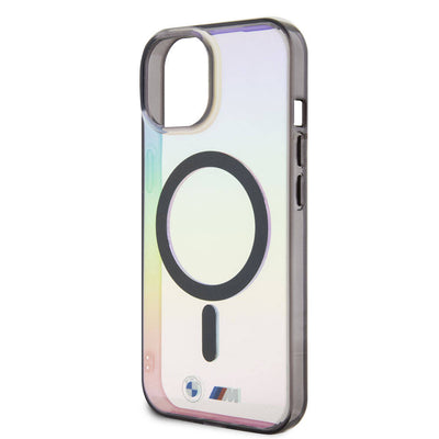 Apple iPhone 15 Kılıf BMW Magsafe Şarj Özellikli Transparan Renk Geçişli Iridescent Orjinal Lisanslı Kapak Karışık