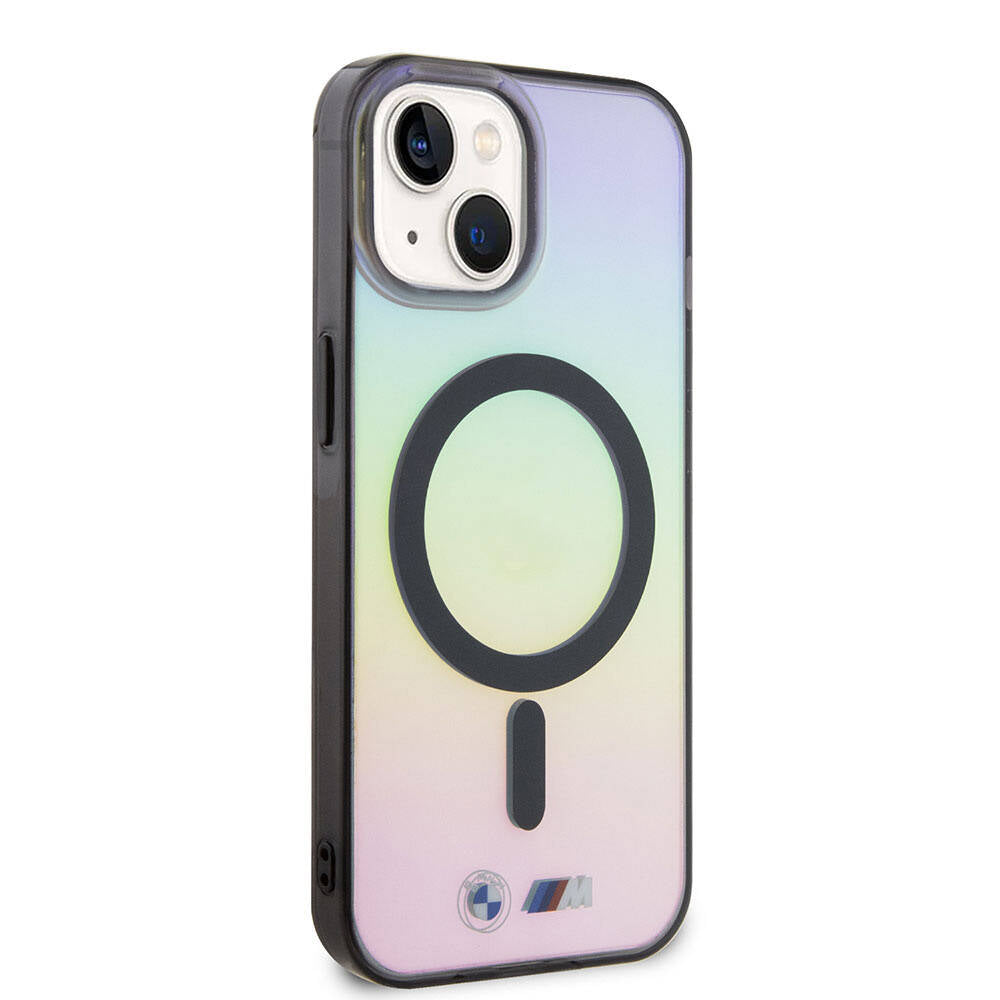Apple iPhone 15 Kılıf BMW Magsafe Şarj Özellikli Transparan Renk Geçişli Iridescent Orjinal Lisanslı Kapak Karışık