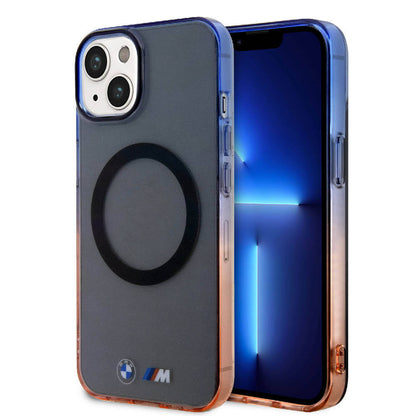 iPhone 15 Kılıf BMW M-safe Şarj Özellikli Transparan Renkli Çerçeveli Orjinal Lisanslı Kılıf