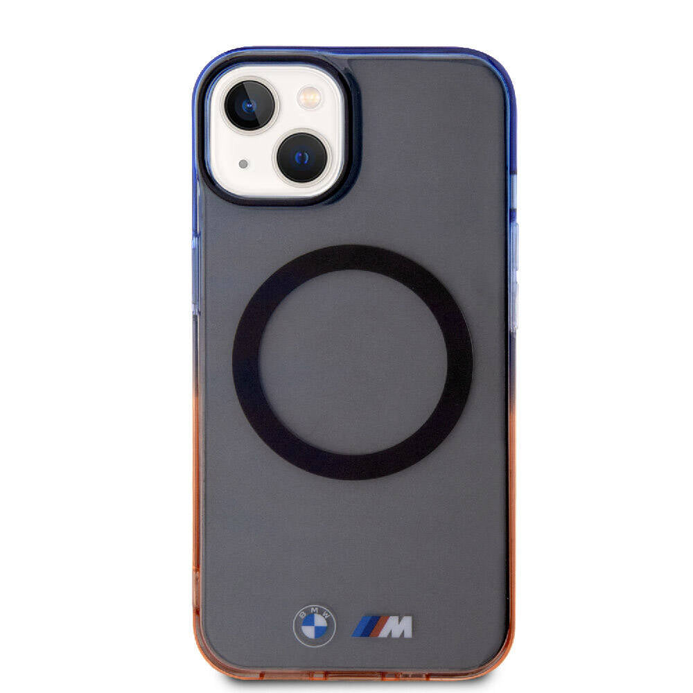 iPhone 15 Kılıf BMW M-safe Şarj Özellikli Transparan Renkli Çerçeveli Orjinal Lisanslı Kılıf