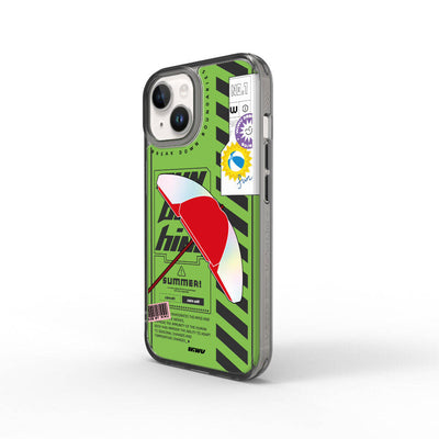 Apple iPhone 15 Kılıf Çift Katman Desenli Wiwu Summer Serisi Kapak Mavi