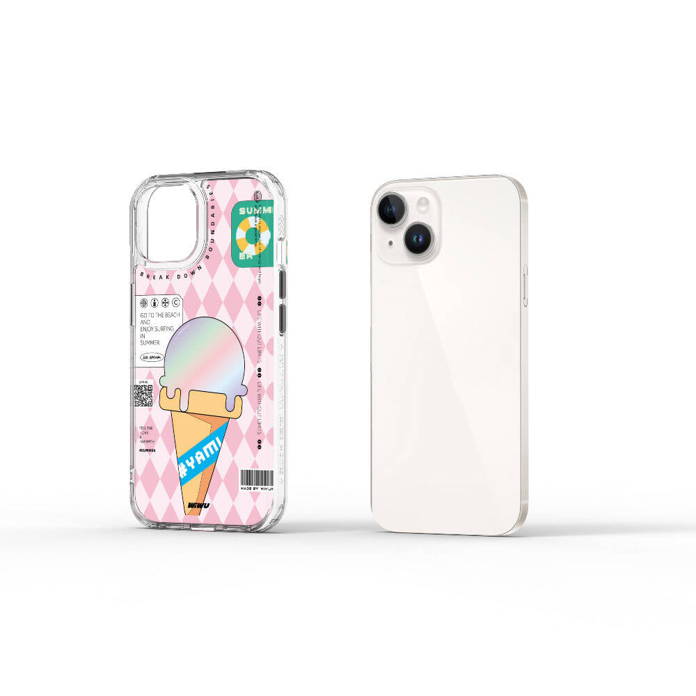 Apple iPhone 15 Kılıf Çift Katman Desenli Wiwu Summer Serisi Kapak Yeşil