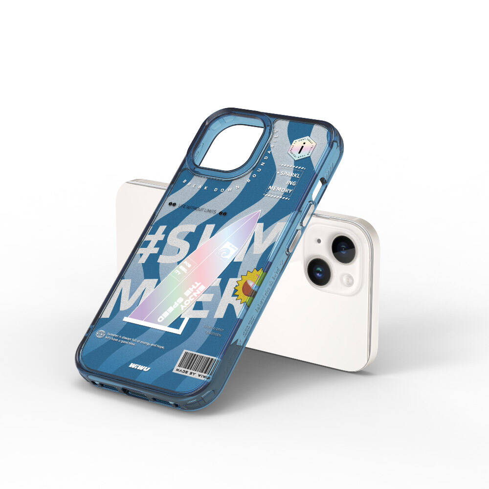 iPhone 15 Kılıf Çift Katman Desenli Wiwu Summer Serisi Kılıf