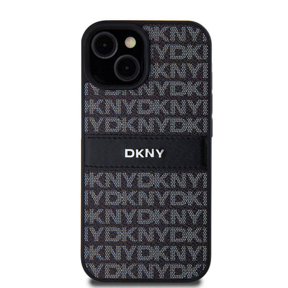 iPhone 15 Kılıf DKNY Orjinal Lisanslı 3D Yazılı Repeat Texture Pattern Kılıf